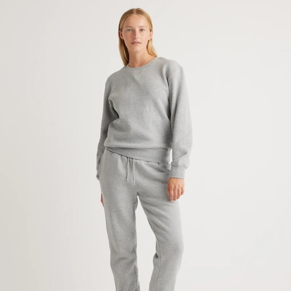 NEW Quince Organic Heavyweight Fleece Boyfriend Crew Sz XS - Picture 2 of 8
